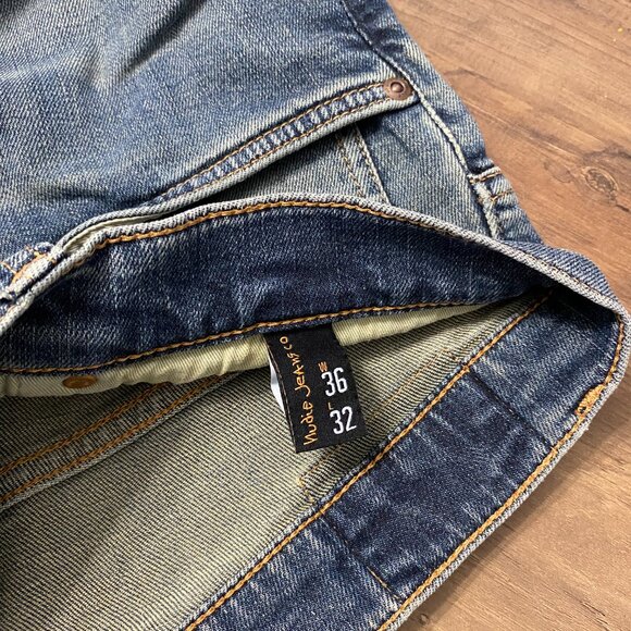Nudie Jeans 36/32 Hemmed to a 30 Length  in Natural Worn - Picture 4 of 4